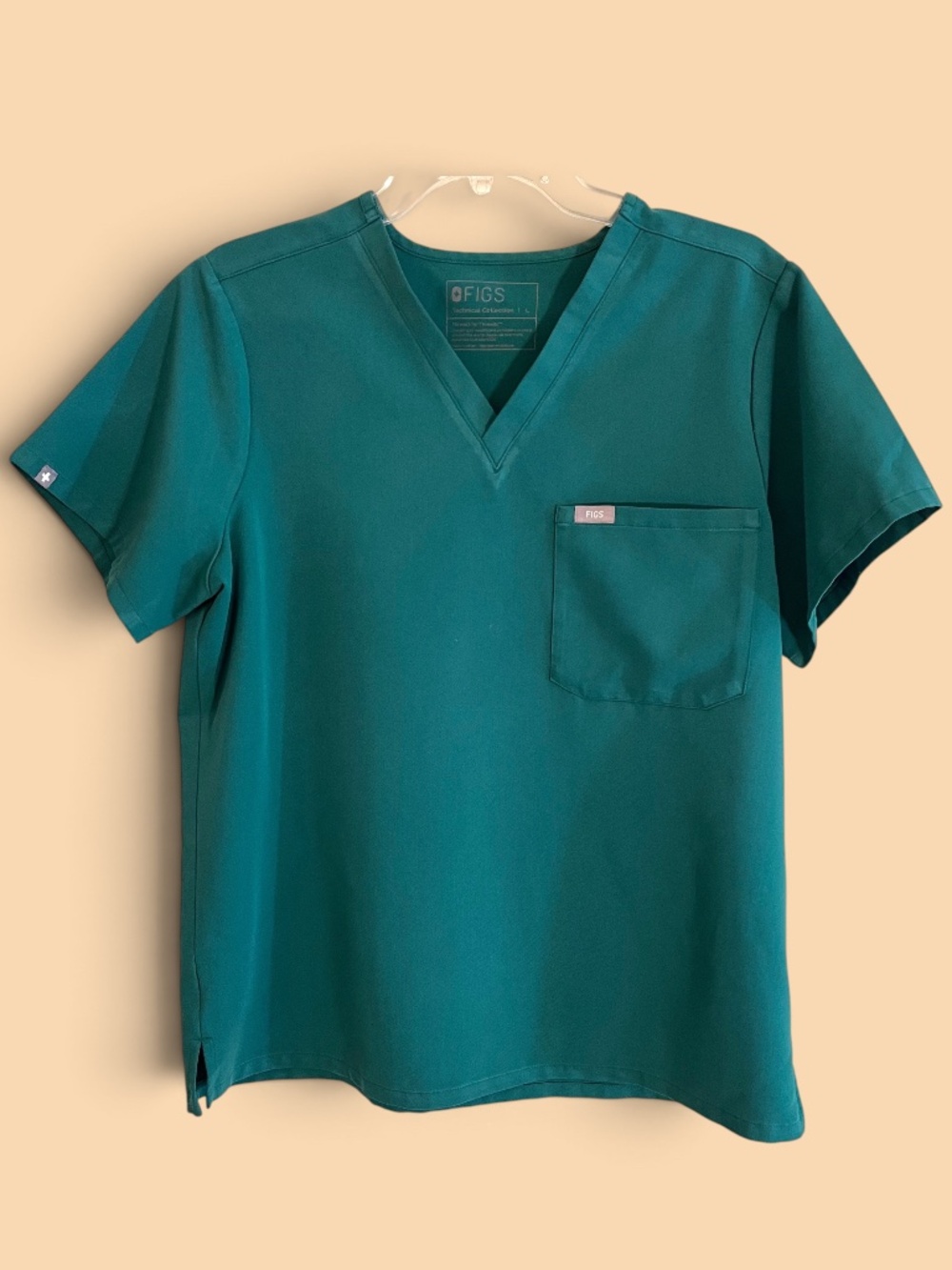 Figs Hunter Green (#5295) Catarina Scrub Top Size Large
